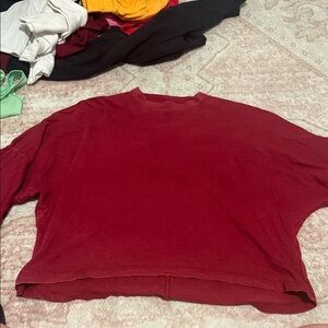 Red Oversized Aerie Longsleeve Shirt